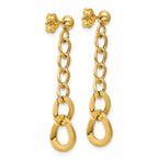 Leslie's 14K Polished Fancy Curb Link Post Dangle Earrings - Image 4