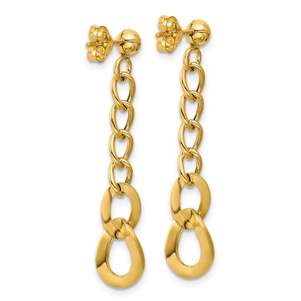 Leslie's 14K Polished Fancy Curb Link Post Dangle Earrings - Image 4