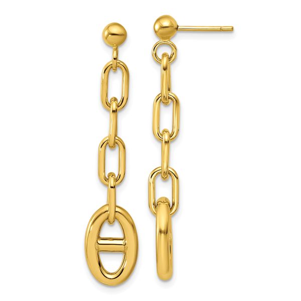 Leslie's 14K Polished Anchor Link Post Dangle Earrings