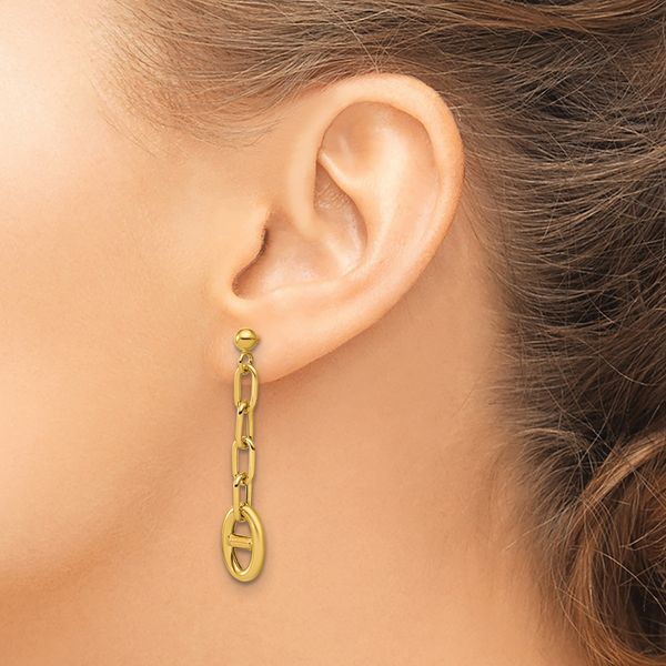 Leslie's 14K Polished Anchor Link Post Dangle Earrings - Image 3
