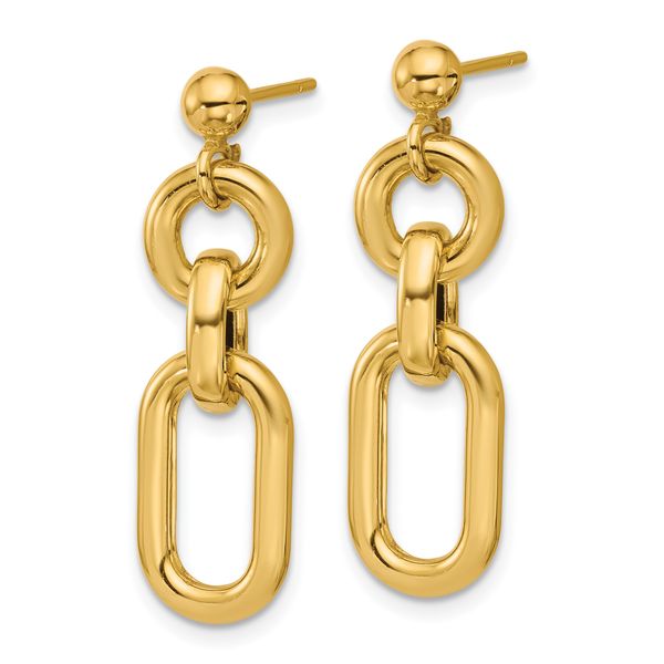 Leslie's 14K Polished Fancy Mixed Links Post Dangle Earrings - Image 2