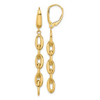Leslie's 14K Polished Fancy Oval Link Leverback Dangle Earrings