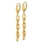 Leslie's 14K Polished Fancy Oval Link Leverback Dangle Earrings - Image 2