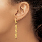 Leslie's 14K Polished Fancy Oval Link Leverback Dangle Earrings - Image 3