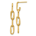 Leslie's 14K Polished Wavy Elongated Oval Link Post Dangle Earrings
