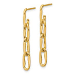 Leslie's 14K Polished Wavy Elongated Oval Link Post Dangle Earrings - Image 2