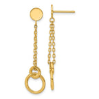 Leslie's 14K Polished 2-Strand Double Circle Post Dangle Earrings