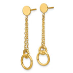 Leslie's 14K Polished 2-Strand Double Circle Post Dangle Earrings - Image 2