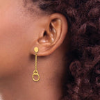Leslie's 14K Polished 2-Strand Double Circle Post Dangle Earrings - Image 3