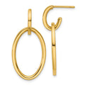 Leslie's 14K Polished Fancy Oval Link Post Dangle Earrings