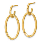 Leslie's 14K Polished Fancy Oval Link Post Dangle Earrings - Image 2