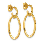 Leslie's 14K Polished Fancy Oval Link Post Dangle Earrings - Image 4