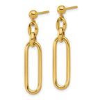 Leslie's 14K Polished Fancy Elongated Oval Link Post Dangle Earrings - Image 2
