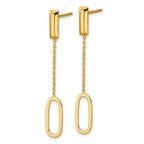 Leslie's 14K Polished Elongated Oval and Bar Post Dangle Earrings - Image 2