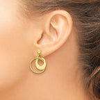 Leslie's 14K Polished Fancy Double Circle Post Dangle Earrings - Image 3