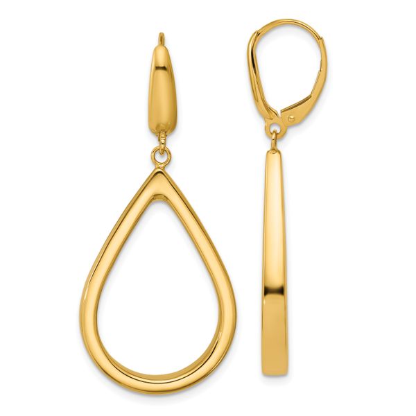 Leslie's 14K Polished Open Teardrop Leverback Dangle Earrings