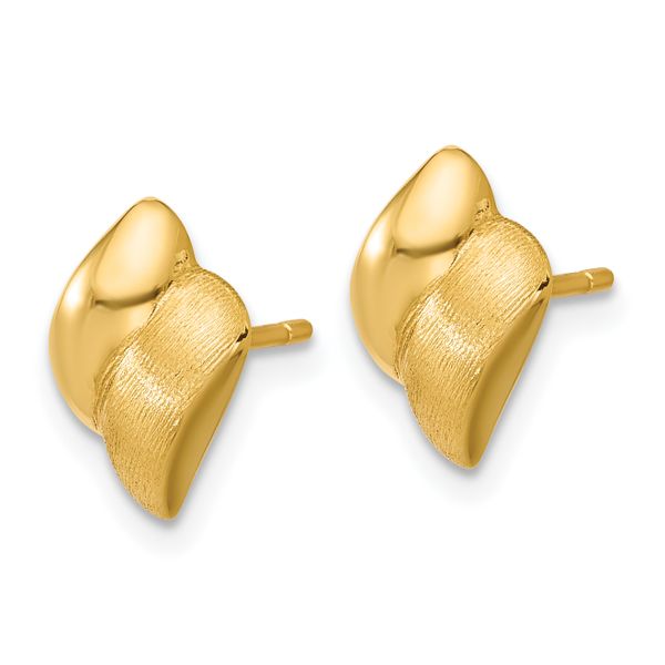Leslie's 14K Polished and Brushed Fancy Post Earrings - Image 2