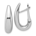 Leslie's 14K White Gold Polished Teardrop Hinged Hoop Earrings