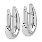 Leslie's 14K White Gold Polished Teardrop Hinged Hoop Earrings - Image 4