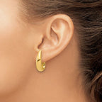 Leslie's 14K Polished Fancy Tapered Teardrop Hinged Hoop Earrings - Image 3