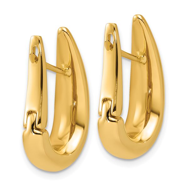 Leslie's 14K Polished Fancy Tapered Teardrop Hinged Hoop Earrings - Image 4