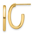 Leslie's 14K Polished 2.0mm Flat Oval Post J-Hoop Earrings