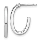 Leslie's 14K Whitehite Gold Polish 2.0mm Flat Oval Post J-Hoop Earrings