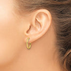 Leslie's 14K Polished 2.0mm Flat Oval Post J-Hoop Earrings - Image 3