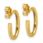 Leslie's 14K Polished 2.0mm Flat Oval Post J-Hoop Earrings - Image 4