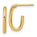 Leslie's 14K Polished 2.0mm Oval Post J-Hoop Earrings