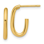Leslie's 14K Polished 2.0mm Oval Post J-Hoop Earrings
