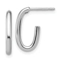 Leslie's 14K White Gold Polished 2.0mm Oval Post J-Hoop Earrings