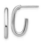 Leslie's 14K White Gold Polished 2.0mm Oval Post J-Hoop Earrings