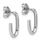 Leslie's 14K White Gold Polished 2.0mm Oval Post J-Hoop Earrings - Image 4
