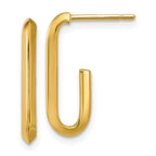 Leslie's 14K Polished Knife Edge Oval Post J-Hoop Earrings