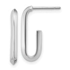 Leslie's 14K White Polished Knife Edge Oval Post J-Hoop Earrings