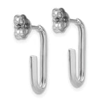 Leslie's 14K White Polished Knife Edge Oval Post J-Hoop Earrings - Image 4