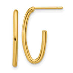 Leslie's 14K Polished 1.8mm Oval Post J-Hoop Earrings