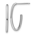 Leslie's 14K White Gold Polished 1.8mm Oval Post J-Hoop Earrings