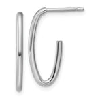 Leslie's 14K White Gold Polished 1.8mm Oval Post J-Hoop Earrings