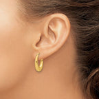 Leslie's 14K Polished Tapered Oval Hoop Earrings - Image 3