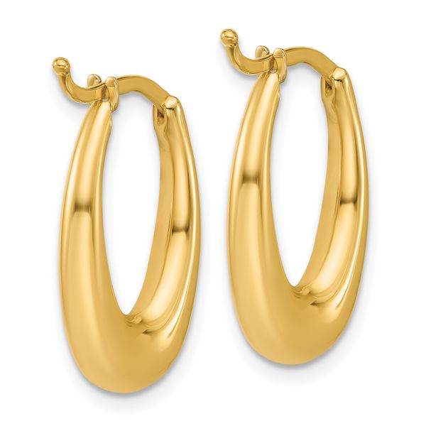 Leslie's 14K Polished Tapered Oval Hoop Earrings - Image 4