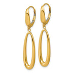 Leslie's 14K Polished Tapered Oval Leverback Dangle Earrings - Image 2