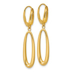 Leslie's 14K Polished Tapered Oval Leverback Dangle Earrings - Image 4