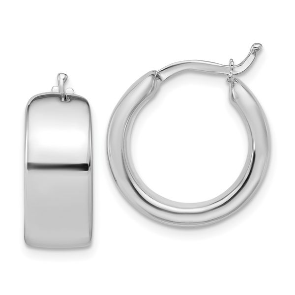 Leslie's 14K White Gold Polished 7.7mm Round Hoop Earrings