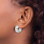 Leslie's 14K White Gold Polished 7.7mm Round Hoop Earrings - Image 3
