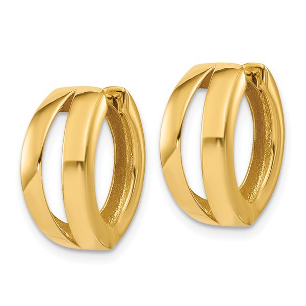 Leslie's 14K Polished Fancy Tapered Hinged Round Hoop Earrings - Image 2