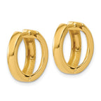 Leslie's 14K Polished Fancy Tapered Hinged Round Hoop Earrings - Image 4