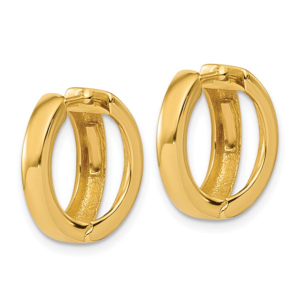 Leslie's 14K Polished Fancy Tapered Hinged Round Hoop Earrings - Image 4