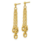 Leslie's 14K Polished Fancy 3-Strand Cable Link Post Dangle Earrings - Image 2